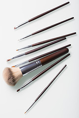 Image showing Makeup Brushes on white  background