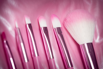 Image showing pink professional cosmetic brush 