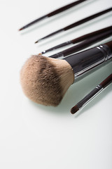 Image showing Makeup Brushes on white  background