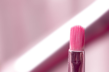 Image showing pink professional cosmetic brush 