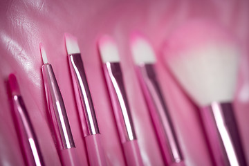 Image showing pink professional cosmetic brush 