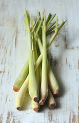 Image showing Lemon Grass on wood background