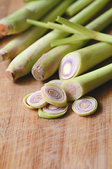 Image showing Lemon Grass on wood background