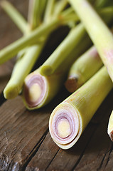 Image showing Lemon Grass on wood background