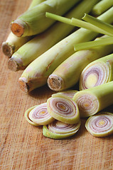 Image showing Lemon Grass on wood background