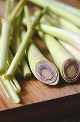 Image showing Lemon Grass on wood background