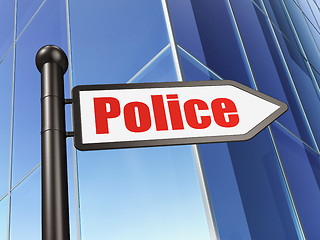 Image showing Law concept: sign Police on Building background