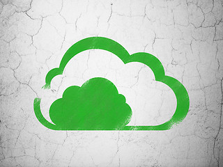 Image showing Cloud networking concept: Cloud on wall background