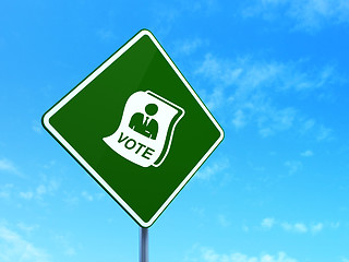 Image showing Politics concept: Ballot on road sign background