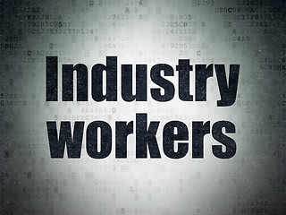 Image showing Manufacuring concept: Industry Workers on Digital Paper background