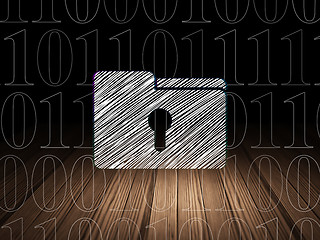 Image showing Business concept: Folder With Keyhole in grunge dark room