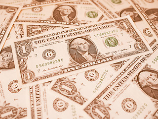 Image showing  Dollar notes 1 Dollar vintage