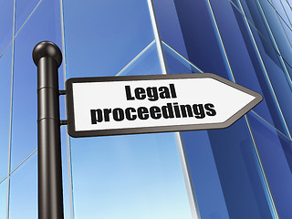 Image showing Law concept: sign Legal Proceedings on Building background
