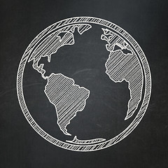 Image showing Science concept: Globe on chalkboard background