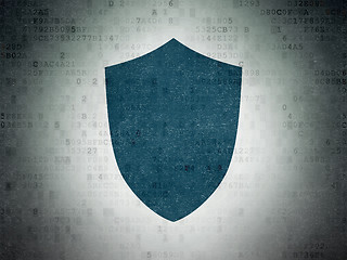 Image showing Safety concept: Shield on Digital Paper background