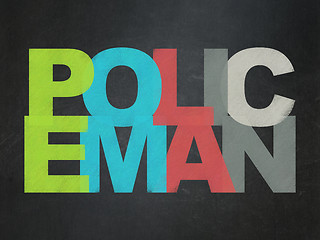 Image showing Law concept: Policeman on School Board background