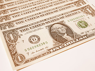 Image showing  Dollar notes 1 Dollar vintage