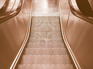 Image showing  Escalator stair vintage