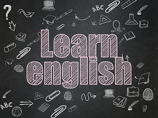 Image showing Studying concept: Learn English on School Board background