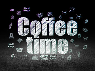 Image showing Timeline concept: Coffee Time in grunge dark room