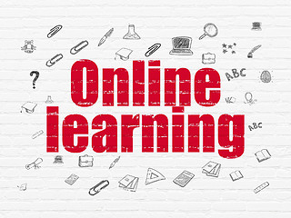 Image showing Learning concept: Online Learning on wall background