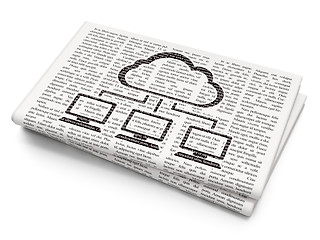 Image showing Cloud computing concept: Cloud Network on Newspaper background