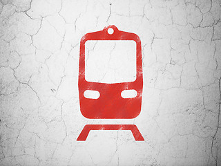 Image showing Travel concept: Train on wall background