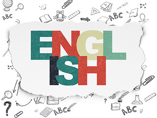 Image showing Learning concept: English on Torn Paper background