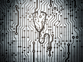 Image showing Healthcare concept: circuit board with Stethoscope