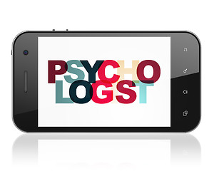 Image showing Health concept: Smartphone with Psychologist on  display