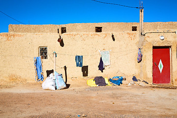Image showing bags  roof  moroccan old wall  