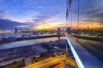 Image showing Hong Kong kowloon sunset