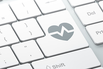 Image showing Medicine concept: Heart on computer keyboard background