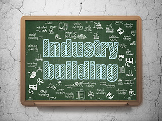 Image showing Industry concept: Industry Building on School Board background