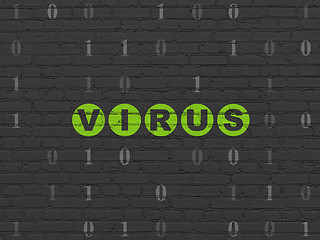 Image showing Protection concept: Virus on wall background