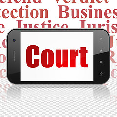 Image showing Law concept: Smartphone with Court on display