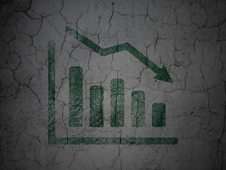 Image showing Business concept: Decline Graph on grunge wall background