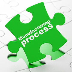 Image showing Manufacuring concept: Manufacturing Process on puzzle background