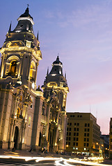 Image showing catedral on plaza de armas mayor lima peru