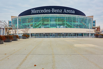 Image showing The Mercedes Benz Arena in Berlin is a multipurpose arena