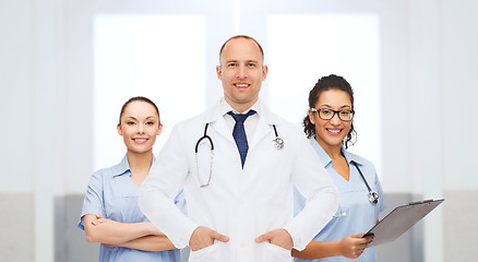 Image showing group of happy doctors at hospital