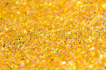 Image showing golden glitter or yellow sequins background