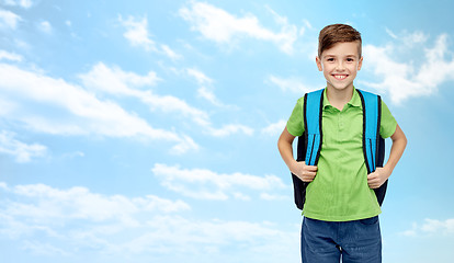 Image showing happy student boy with school bag