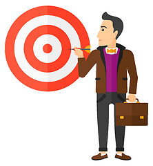 Image showing Businessman with target board.