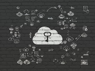 Image showing Cloud computing concept: Cloud With Key on wall background