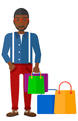 Image showing Buyer with shopping bags.