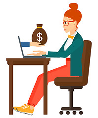 Image showing Business woman working in office.