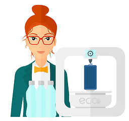 Image showing Woman with three D printer.