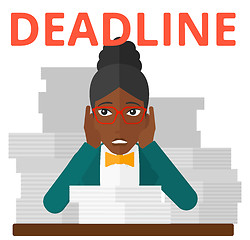 Image showing Woman having problem with deadline.