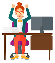 Image showing Woman working at office.